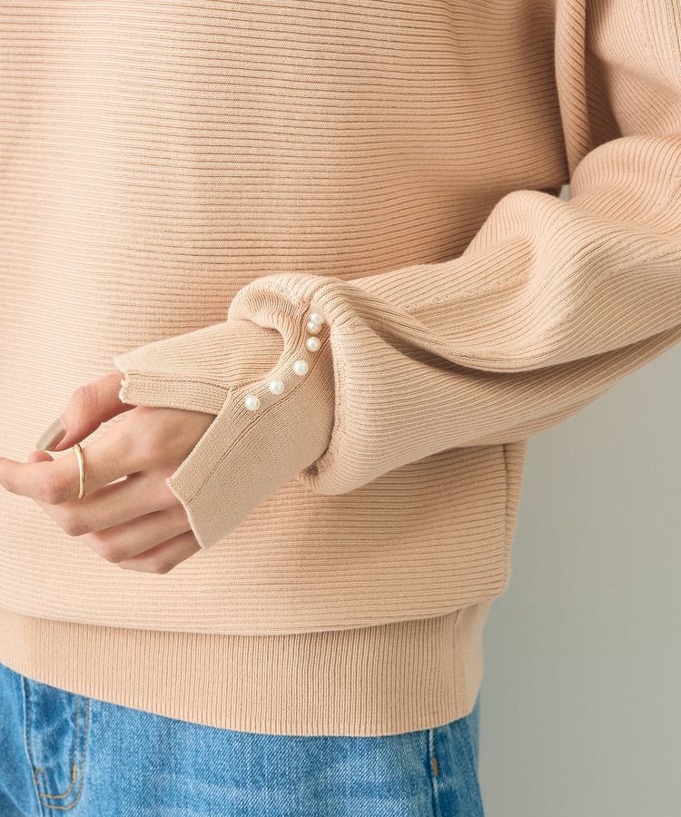 YECCA VECCA「袖パールドルマンニット」|ニット・セーター|