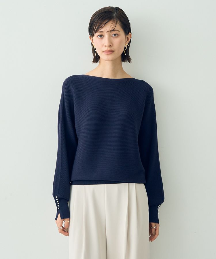 YECCA VECCA「袖パールドルマンニット」|ニット・セーター|