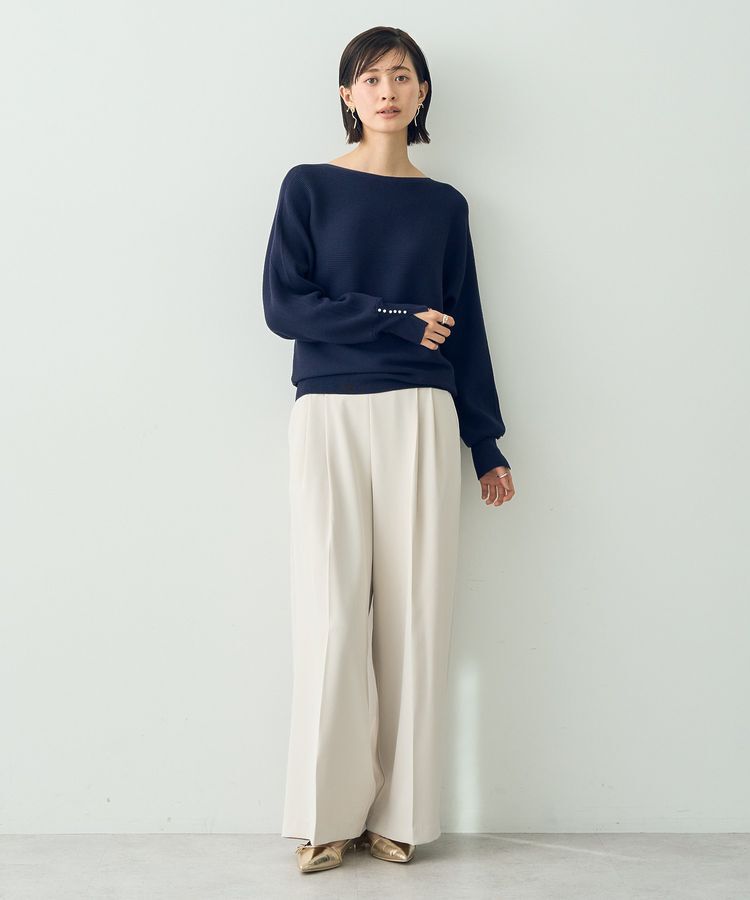 YECCA VECCA「袖パールドルマンニット」|ニット・セーター|