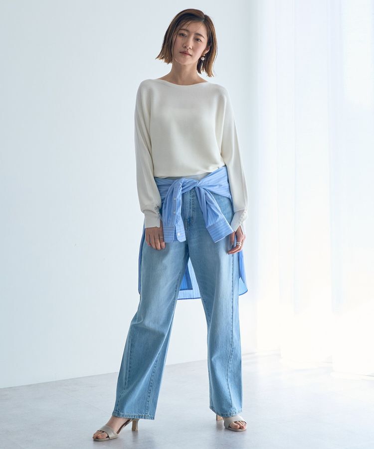 YECCA VECCA「袖パールドルマンニット」|ニット・セーター|