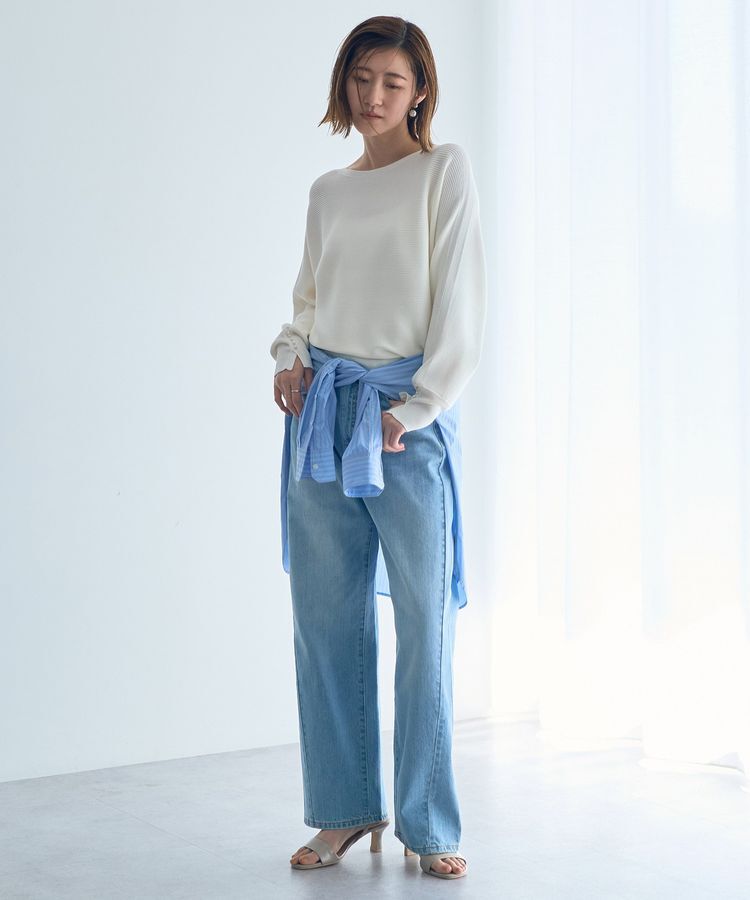 YECCA VECCA「袖パールドルマンニット」|ニット・セーター|