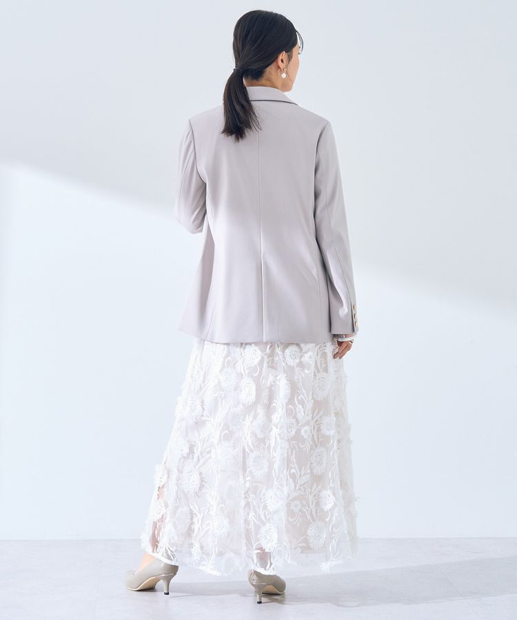 YECCA VECCA「フラワーエンブロイダリーチュールスカート」|フレア|