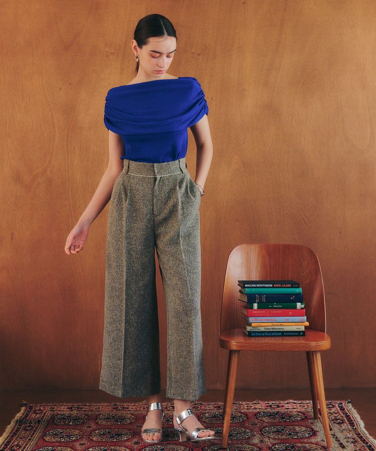 YECCA VECCA「シャーリングオフショルニット」|ニット・セーター|