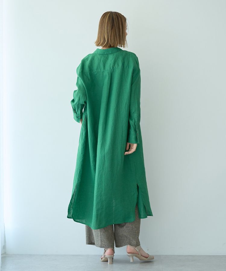 YECCA VECCA「2wayフレンチリネンロングシャツワンピース」|ワンピース|