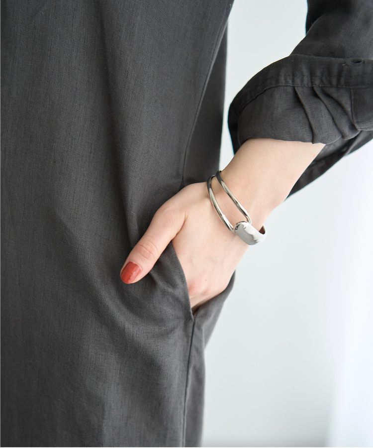 YECCA VECCA「2wayフレンチリネンロングシャツワンピース」|ワンピース|