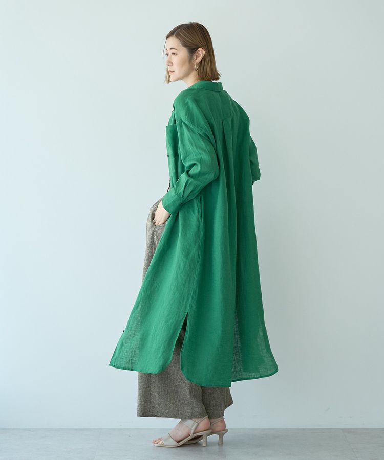 YECCA VECCA「2wayフレンチリネンロングシャツワンピース」|ワンピース|