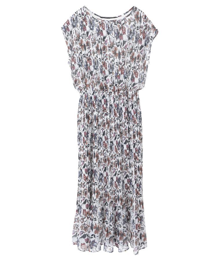 YECCA VECCA「フラワー柄プリーツワンピース」|ワンピース|