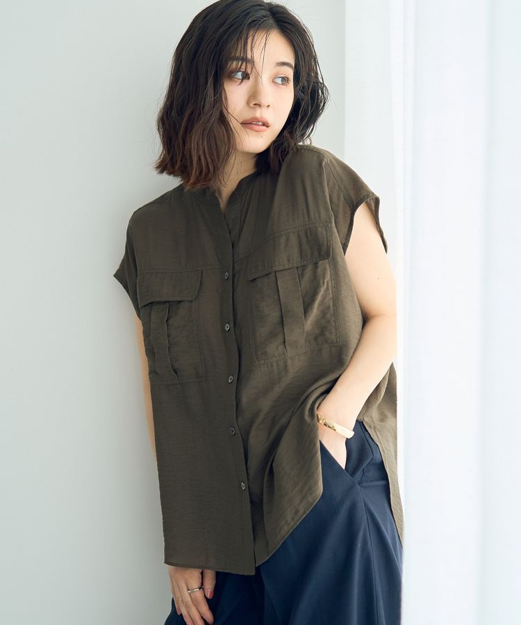 YECCA VECCA「ワークデザインスキッパーシャツ」|シャツ・ブラウス|Khaki