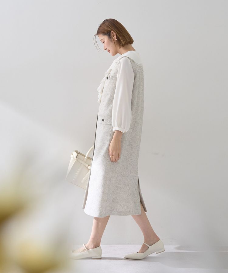 YECCA VECCA「ツイードジレジャンスカ」|ジャンパースカート|