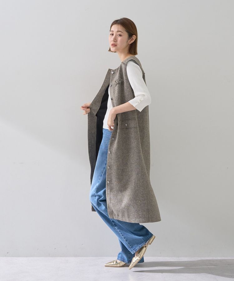 YECCA VECCA「ツイードジレジャンスカ」|ジャンパースカート|