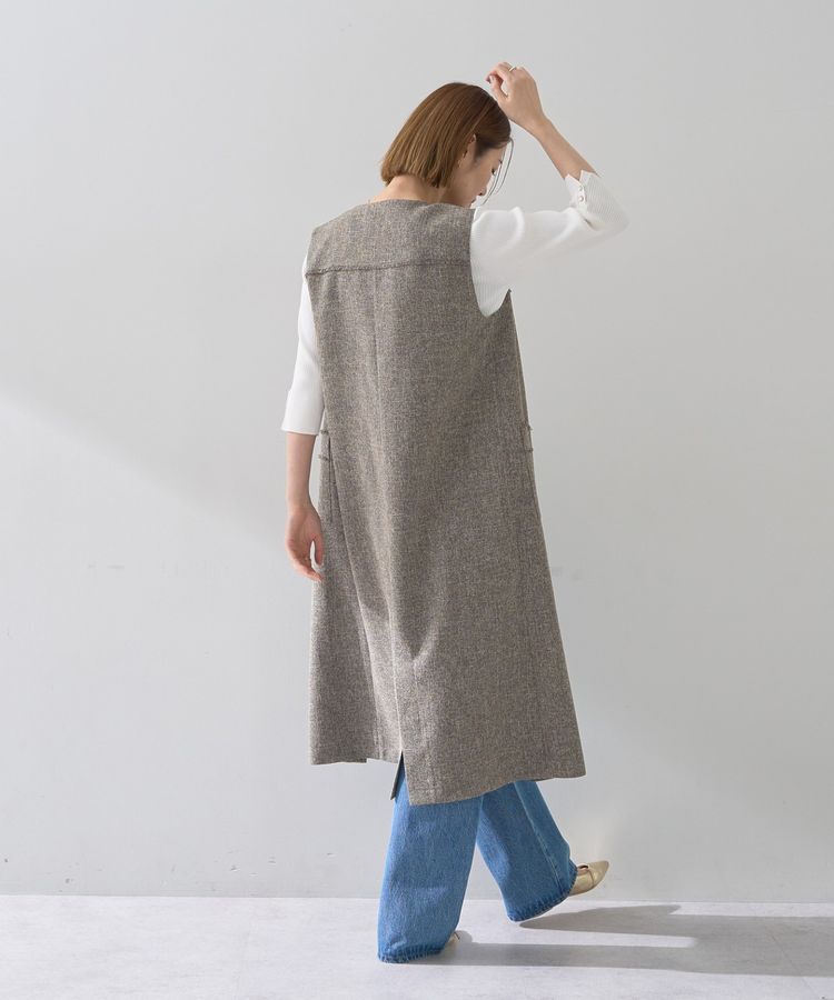 YECCA VECCA「ツイードジレジャンスカ」|ジャンパースカート|