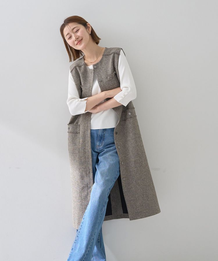 YECCA VECCA「ツイードジレジャンスカ」|ジャンパースカート|Brown