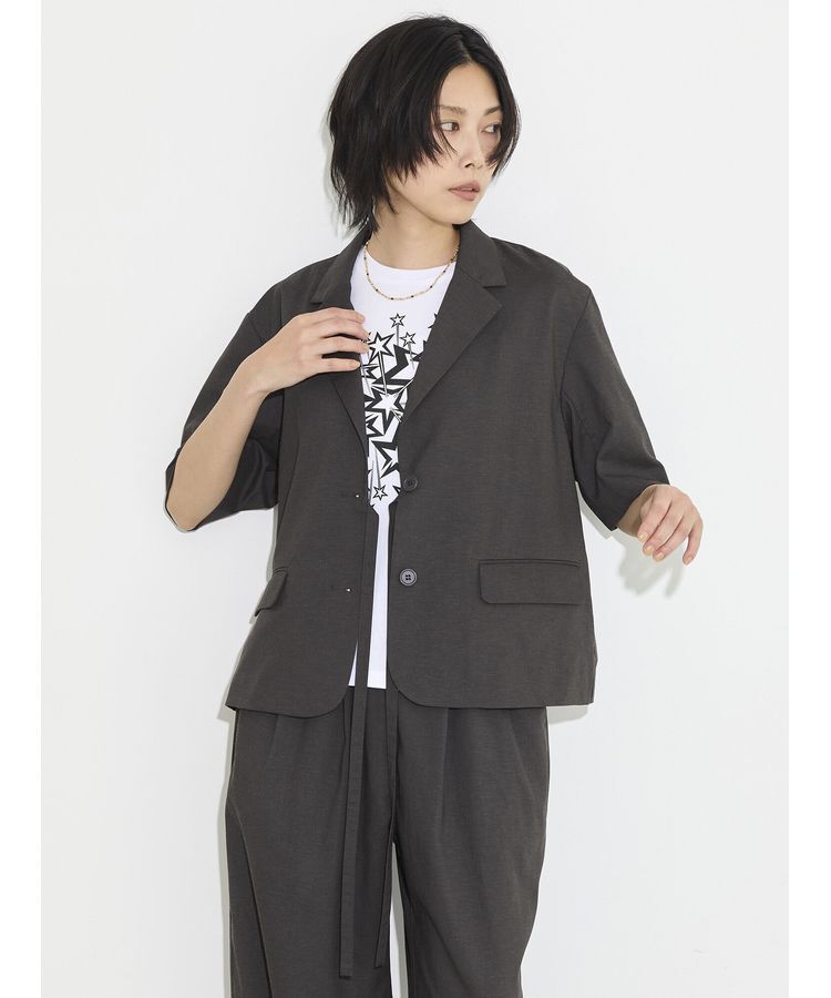 GARAGE OF GOOD CLOTHING「リボン付ショートスリーブジャケット」|その他|Charcoal Gray