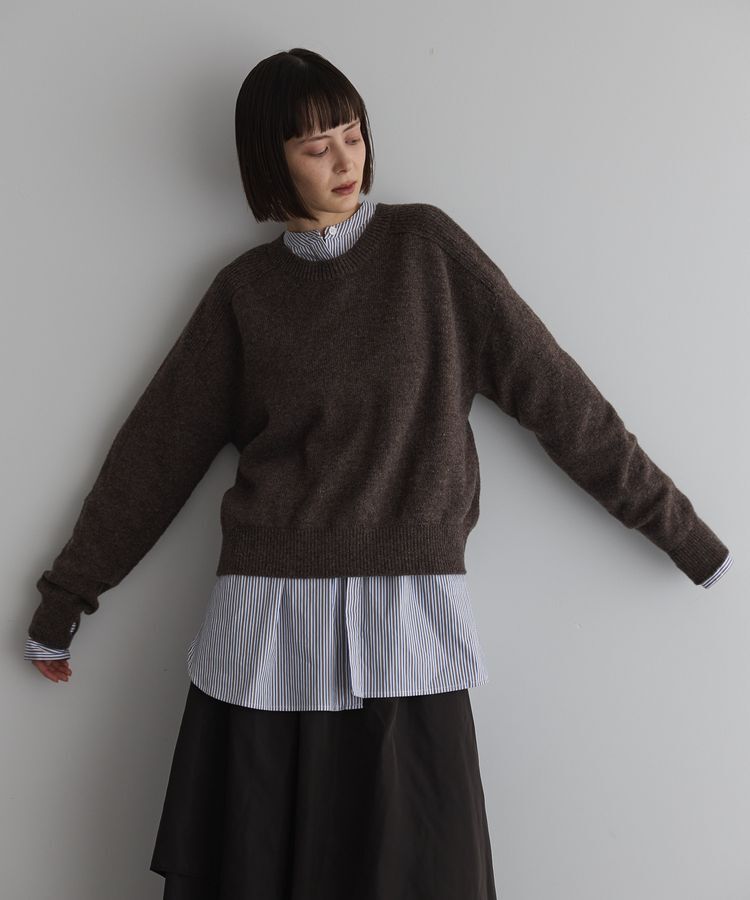 GARAGE OF GOOD CLOTHING「指穴ニットプルオーバー【ウール100%】」|ニット・セーター|Brown