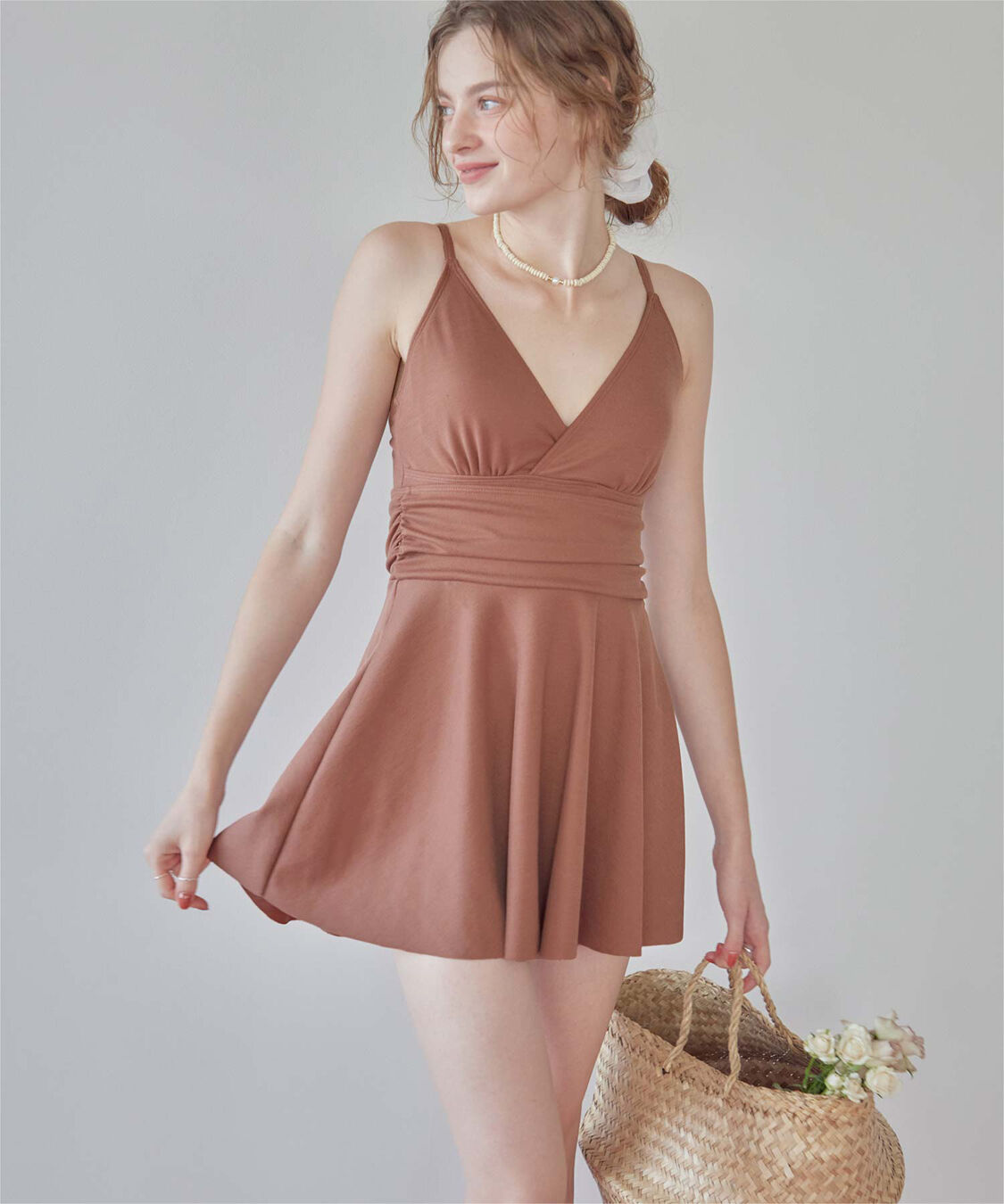 SEA DRESS「スカート付Vネックワンピース」|ビキニ|