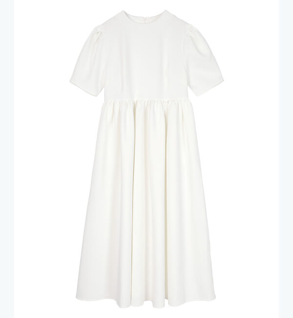 ur's「【yukiさんコラボアイテム】ボンディングパフスリーブギャザーフレアワンピース」|ワンピース|