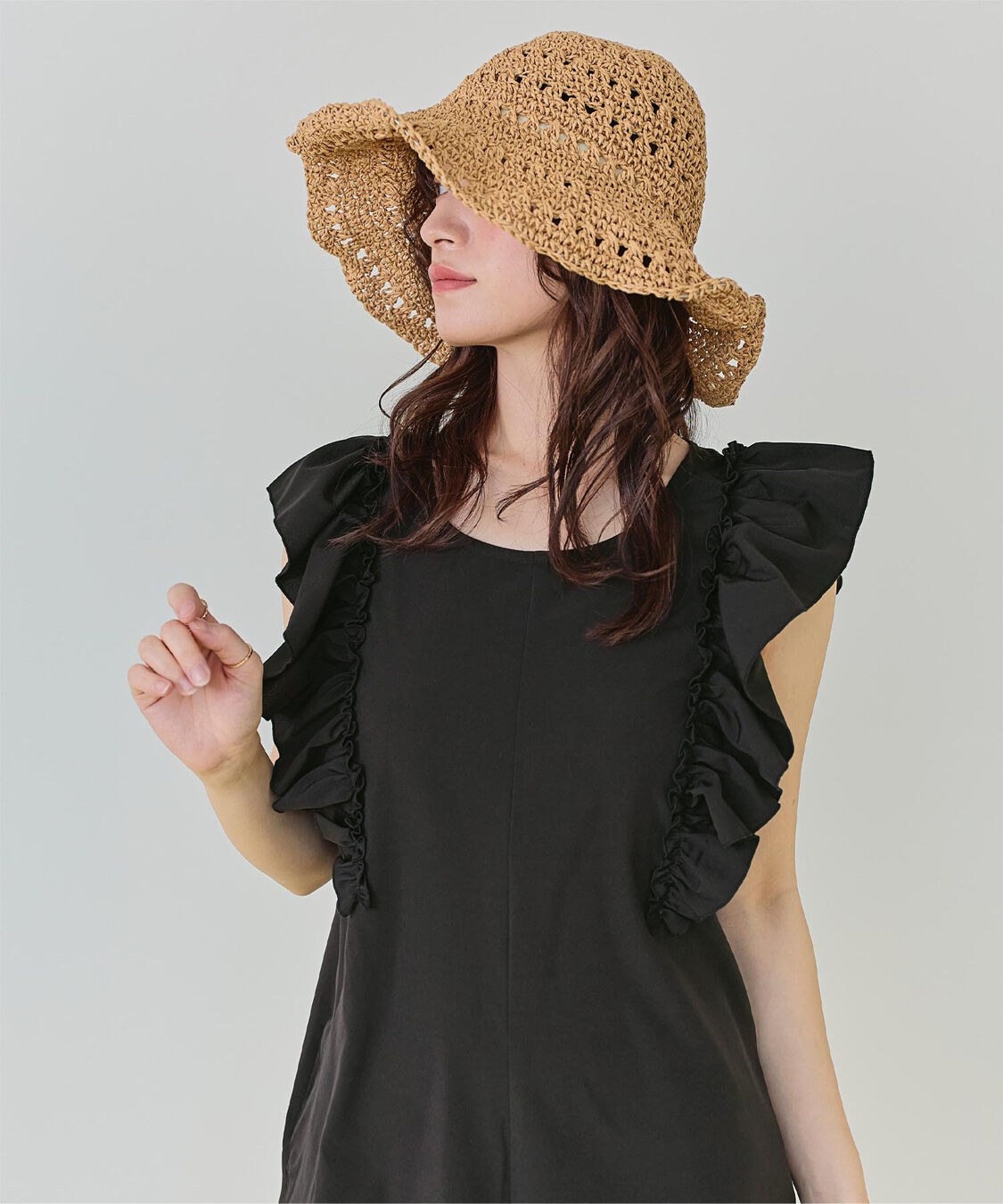 SEA DRESS「ショルダーフリルオールインワン/ワンピース水着」|コンビネゾン|