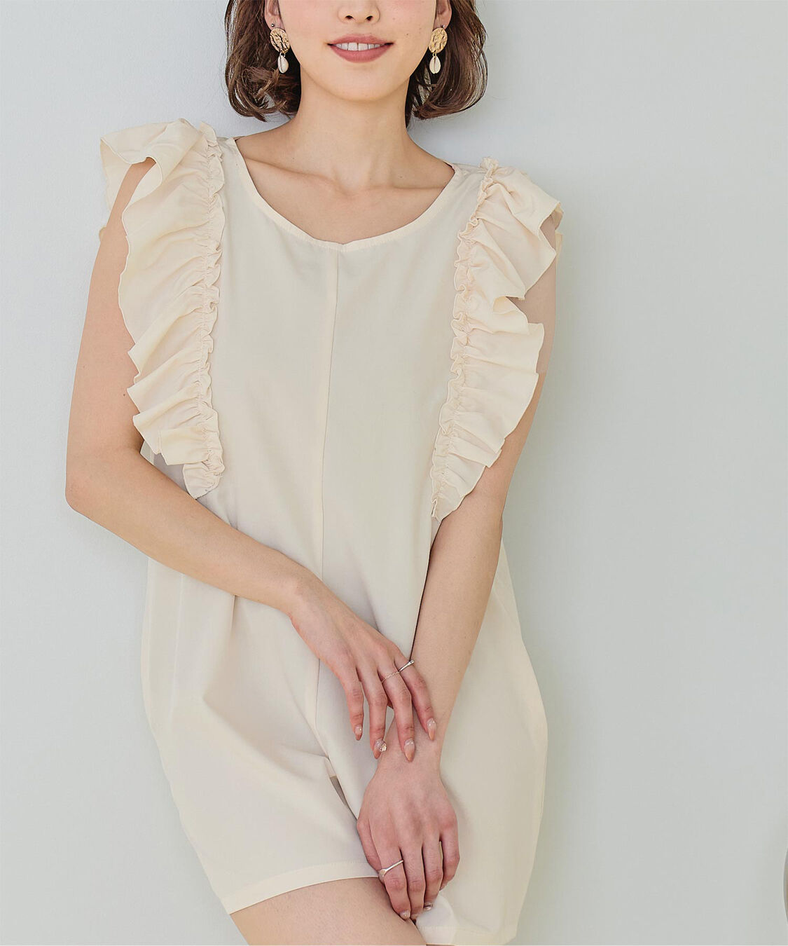 SEA DRESS「ショルダーフリルオールインワン/ワンピース水着」|コンビネゾン|