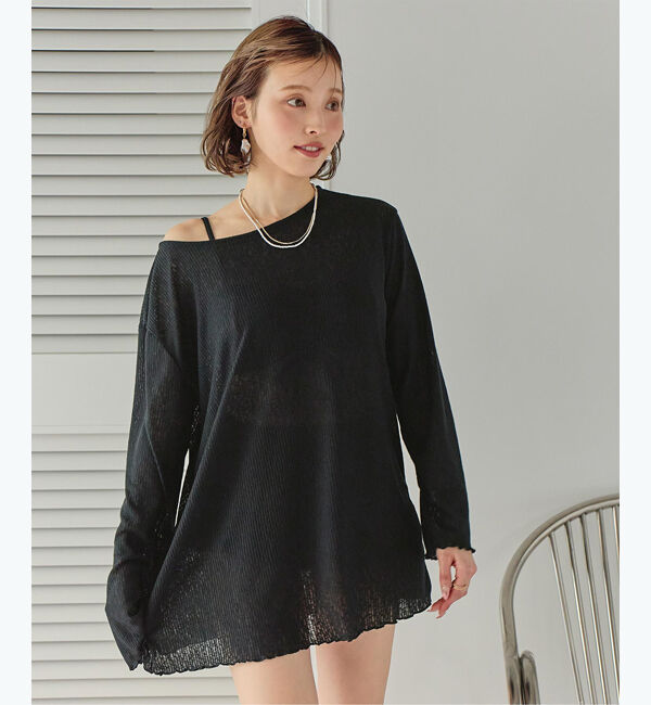 SEA DRESS「シアートップス付ビキニ/セット水着」|ビキニ|ブラック