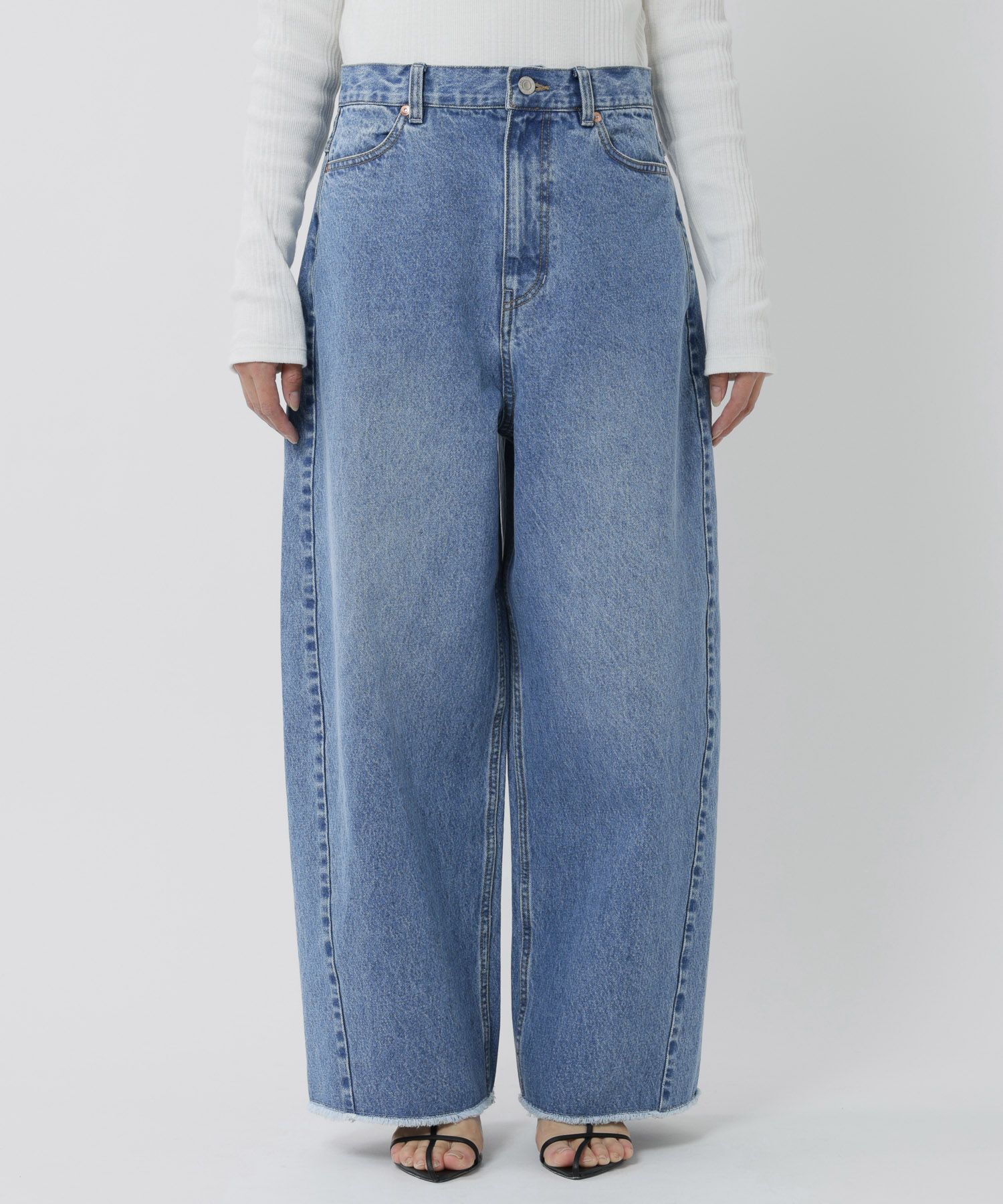 BABYLONE「ﾊﾞﾚﾙﾚｯｸﾞﾃﾞﾆﾑPT」|デニム|