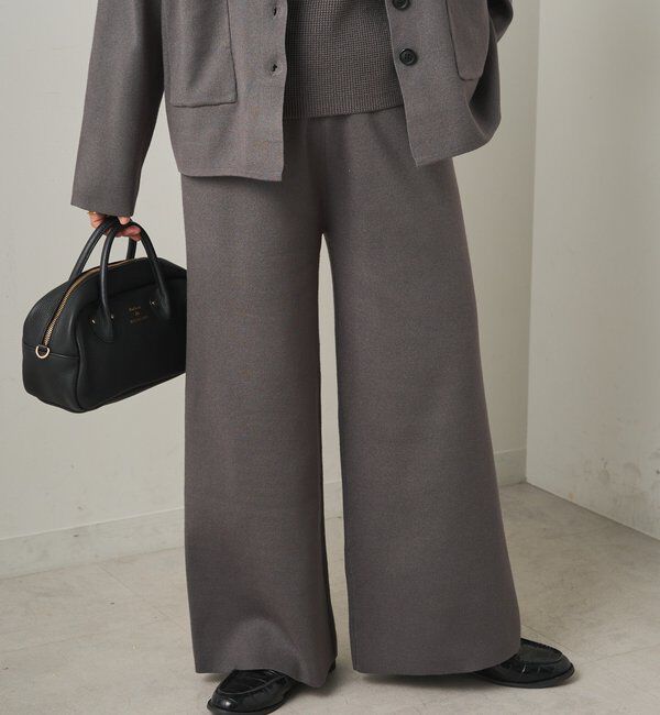  「【3点セット】ワッフルスクエアタンク＆Vネックカーデ+ワイドパンツセットアップ」|カーディガン|