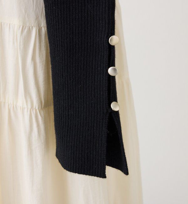  「【肩リボン取り外し可能】カーディガンセット２枚セットワンピ」|ワンピース|