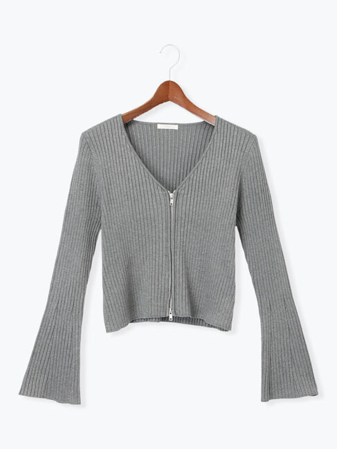 Te chichi「リブダブルジップVネックカーディガン」|カーディガン|