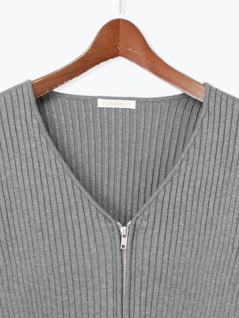 Te chichi「リブダブルジップVネックカーディガン」|カーディガン|