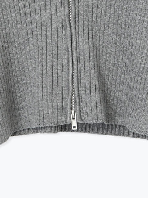 Te chichi「リブダブルジップVネックカーディガン」|カーディガン|