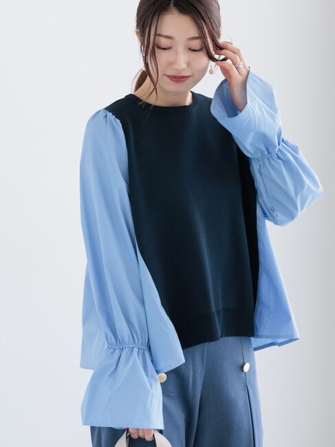 Te chichi「キャンディースリーブドッキングニット」|ニット・セーター|