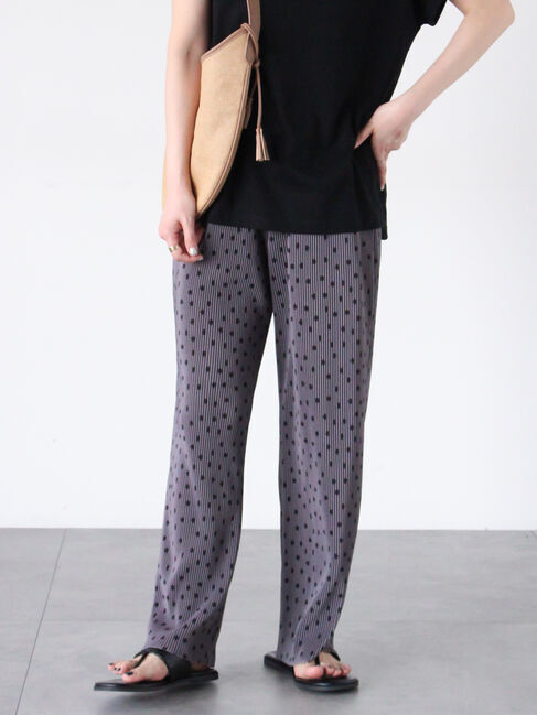 Lugnoncure「【セルフカット】柄アソートプリーツパンツ」|その他|グレー