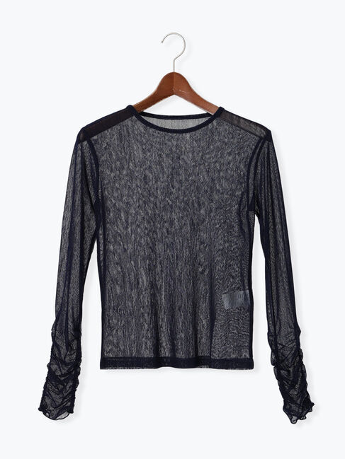 Te chichi「【宮本茉由着用】ランダムドットチュールギャザートップス」|Tシャツ・カットソー|