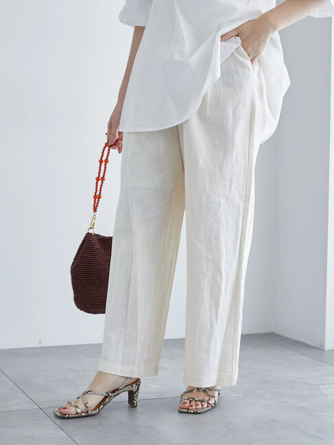 Te chichi「レーヨンリネンワイドパンツ《2025summer catalog item》」|その他|オフホワイト