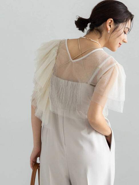 Te chichi「【セレモニーアイテム】チュールフリルレイヤードボレロ」|シャツ・ブラウス|