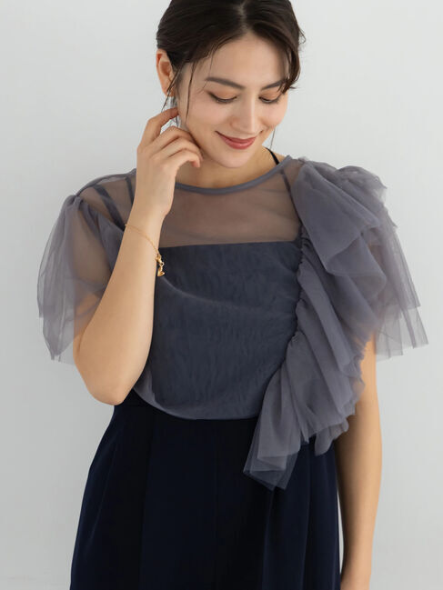 Te chichi「【セレモニーアイテム】チュールフリルレイヤードボレロ」|シャツ・ブラウス|