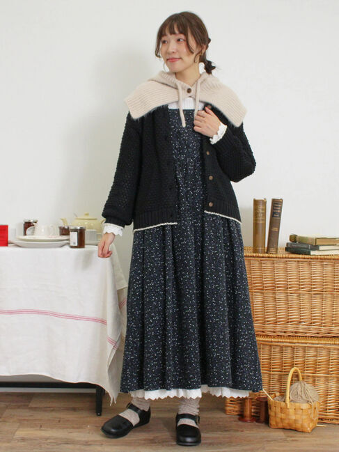 Samansa Mos2「ラーベン編み前後2WAYニット」|カーディガン|