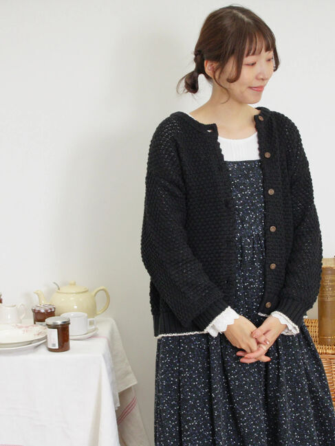 Samansa Mos2「ラーベン編み前後2WAYニット」|カーディガン|