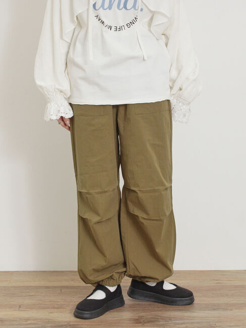 Samansa Mos2「【M/Lサイズ】パラシュートパンツ」|その他|カーキ
