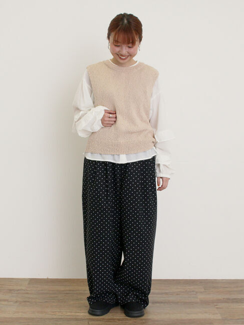 Samansa Mos2「【M/Lサイズ】ドット柄ストレートパンツ」|その他|