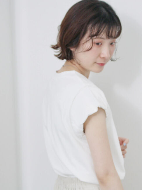 Samansa Mos2 blue「ハシゴレース付きフレンチTシャツ」|Tシャツ・カットソー|