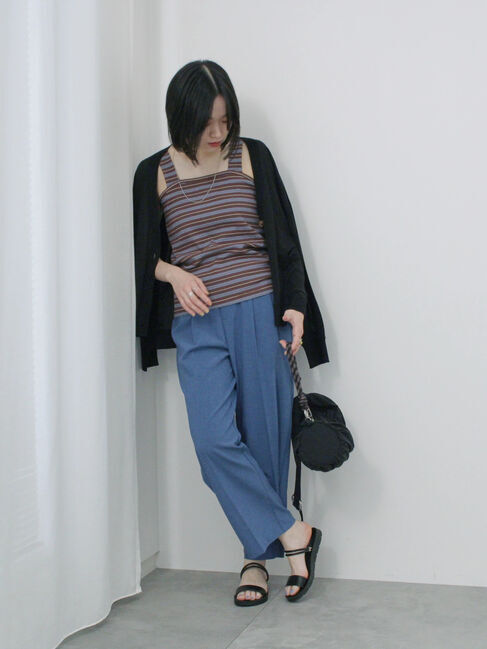 Samansa Mos2 blue「マルチボーダータンク」|Tシャツ・カットソー|