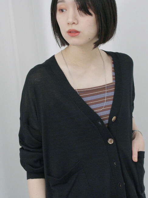 Samansa Mos2 blue「マルチボーダータンク」|Tシャツ・カットソー|