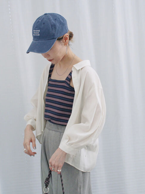 Samansa Mos2 blue「マルチボーダータンク」|Tシャツ・カットソー|