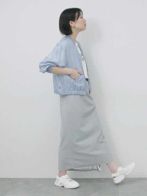 Samansa Mos2 blue「ラメナロースカート」|スカート|