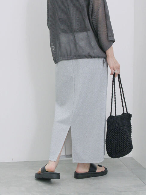 Samansa Mos2 blue「ラメナロースカート」|スカート|