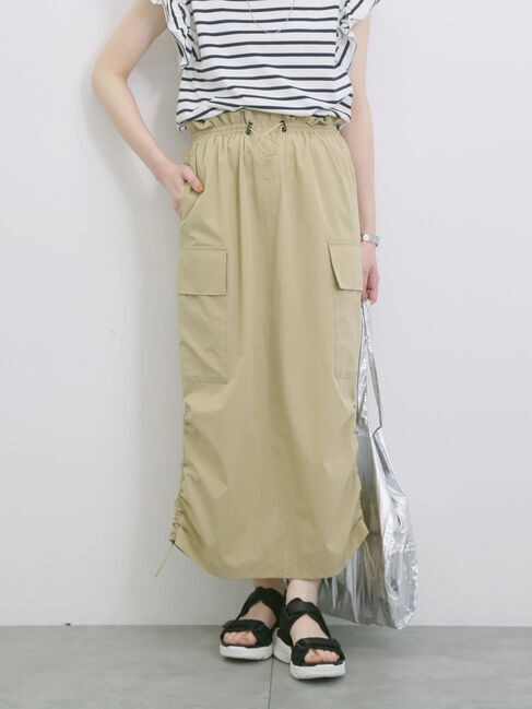 Samansa Mos2 blue「ナイロンカーゴスカート」|スカート|