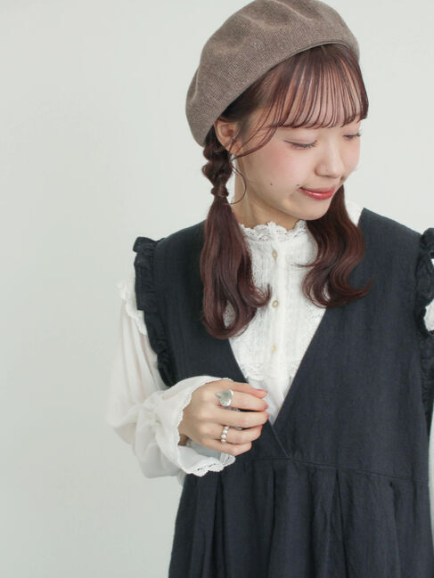 Samansa Mos2「【Cross&times;Linen】肩フリル前後2WAYジャンパースカート」|ワンピース|