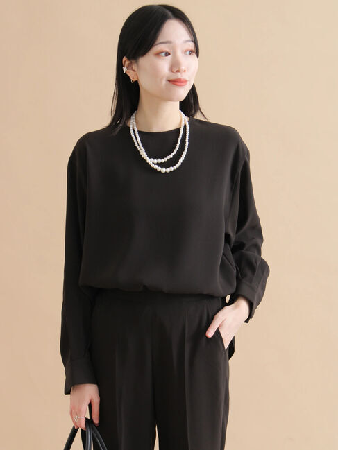 sm2rhythm「ノーカラーブラウス」|シャツ・ブラウス|