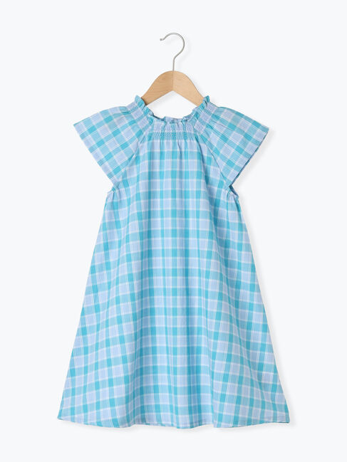 Samansa Mos2 Lagom「シャーリングネックチェックワンピース」|ワンピース|