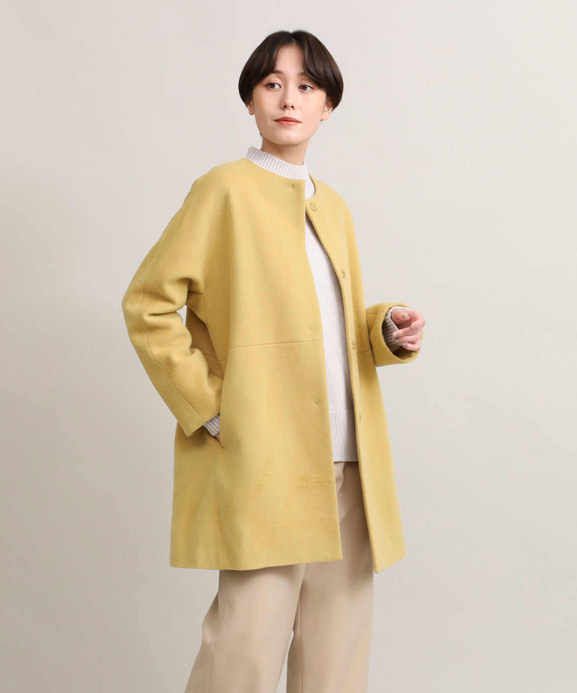 DAY by DAY it&rsquo;s international「ノーカラーコート《Super110's Wool》」|ピーコート|